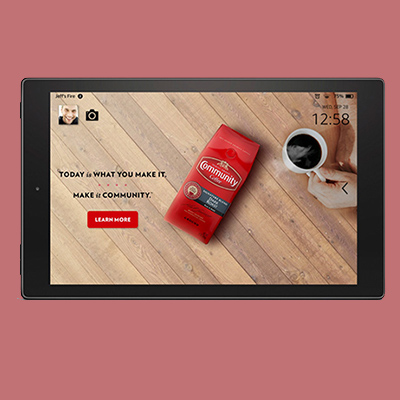 Community Coffee Amazon Kindle Wakescreen